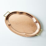 Vintage Copper Serving Tray with Handles – Unique Handcrafted Design