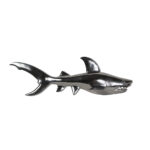 Silver-Colored Metal Shark Statue – Bold and Modern Home Decor Piece - Image 2